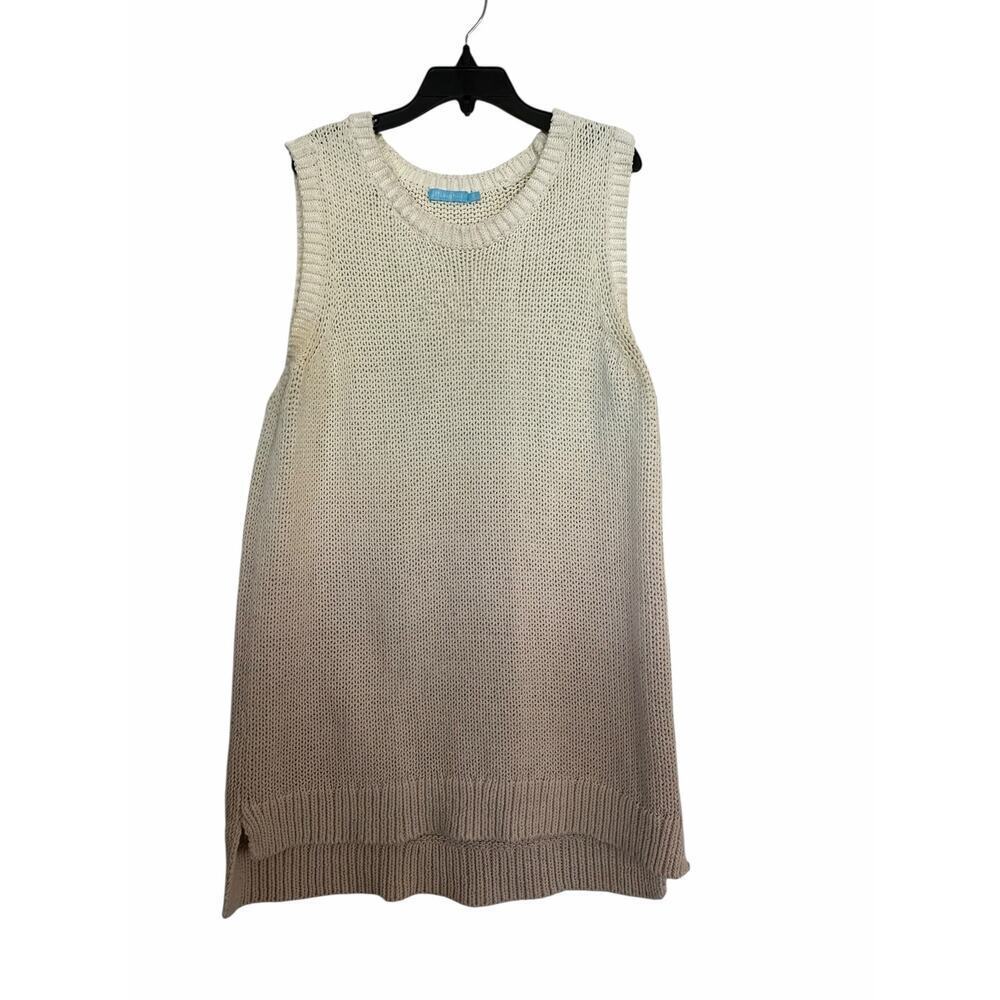 J. Mclaughlin Sweater sweater Vest Alto Ombre Crewneck Cream Size Small